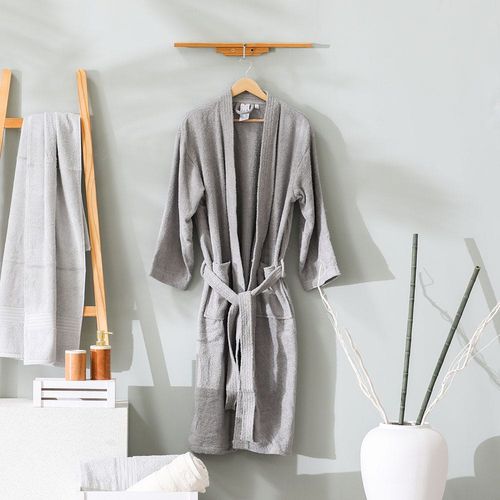 Retreat Kimano Cotton Bathrobe Medium Grey