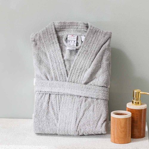 Retreat Kimano Cotton Bathrobe Medium Grey