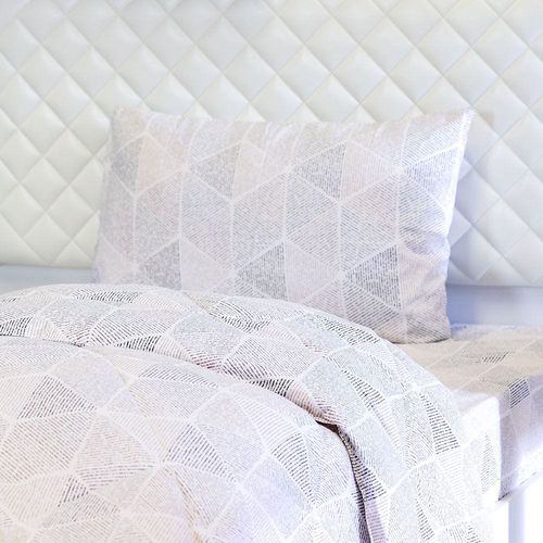 Plush Isometric 3-Piece Single Comforter Set 150X230 Cm Black