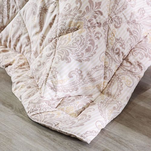 Plush Damask 3-Piece Single Comforter Set 150X230 Cm Stone