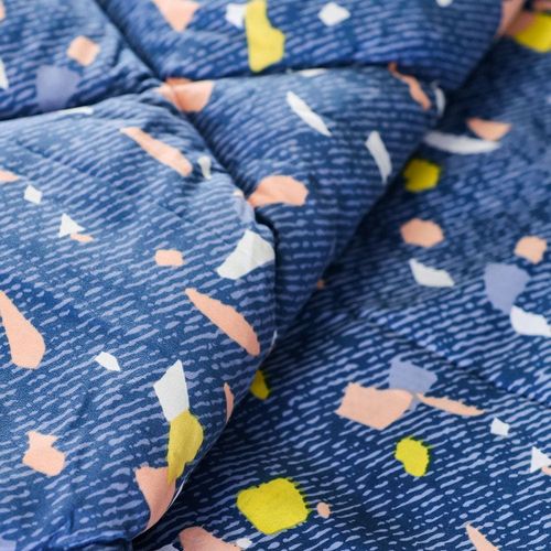 Plush Confetti 3-Piece Single Comforter Set 150X230 Cm Navy