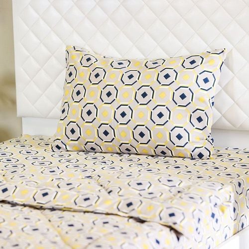 Plush Octa Geo 3-Piece Single Comforter Set 150X230 Cm Grey