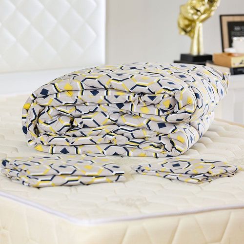 Plush Octa Geo 3-Piece Single Comforter Set 150X230 Cm Grey