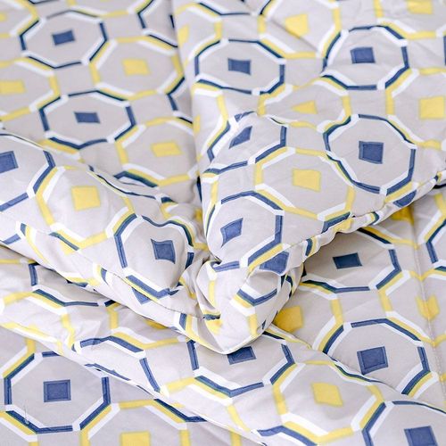 Plush Octa Geo 4-Piece King Comforter Set 228X254 Cm Grey