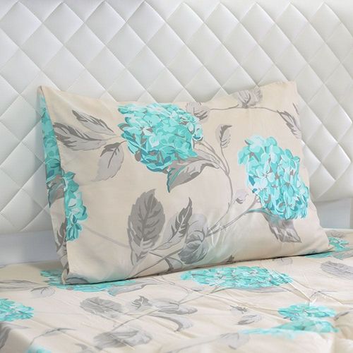 Plush Hydrangea 3-Piece Single Comforter Set 150X230 Cm Green