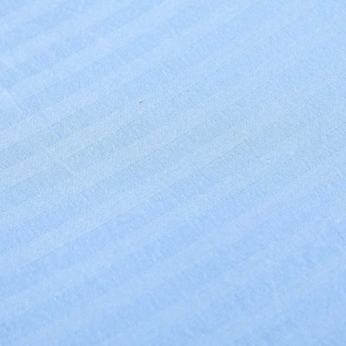 Sterling Cotton Fitted Sheet Satin Stripe 3- Piece Set 160X200+30 Cm Light Blue