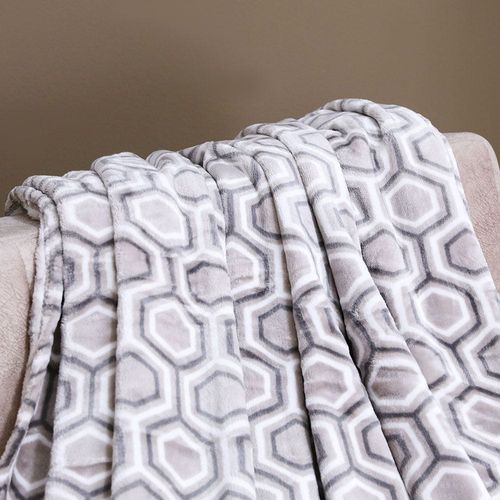Kosmo Printed Blanket Single 150X235 Cm - Grey