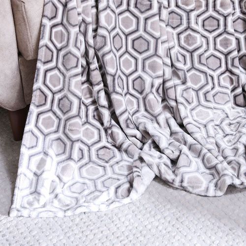 Kosmo Printed Blanket Single 150X235 Cm - Grey