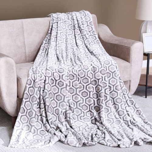Kosmo Printed Blanket Single 150X235 Cm - Grey