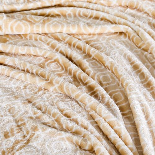 Kosmo Printed Blanket Single 150X235 Cm - Beige