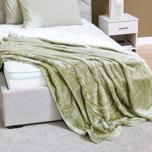 Vegas Solid Blanket Single 150X200 Cm Sage