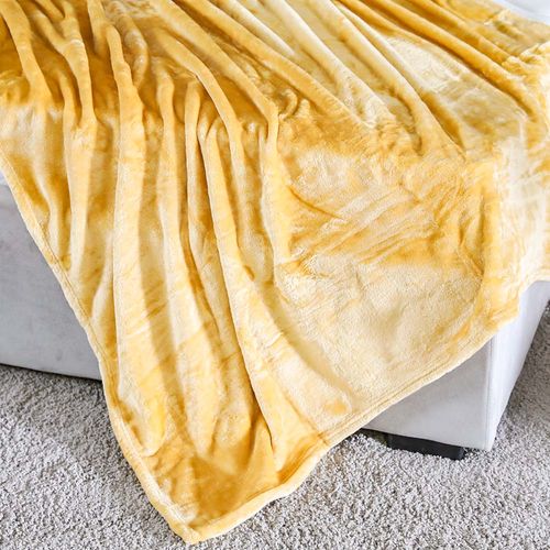 Vegas Solid Blanket Single 150X200 Cm - Gold