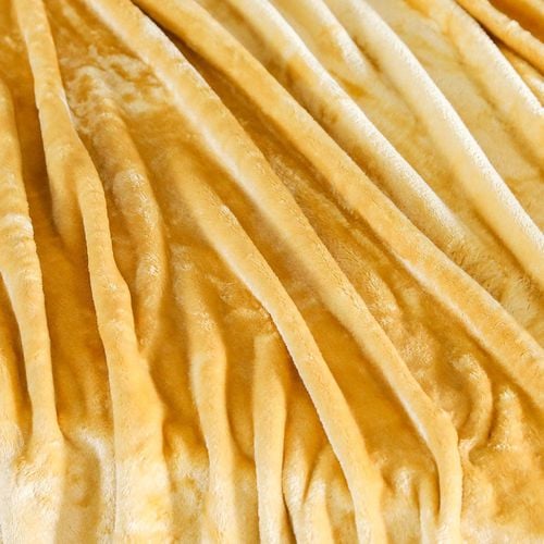 Vegas Solid Blanket Single 150X200 Cm - Gold
