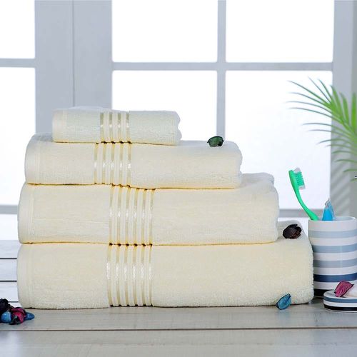 Lets Dry Valencia Border Hand Towel 50X80 Cm - Butter