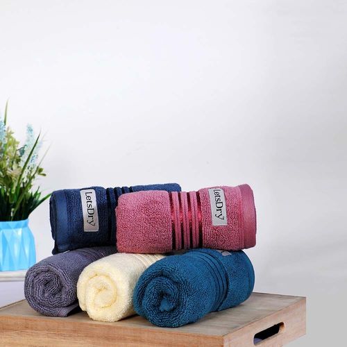 Lets Dry Valencia Border Face Towel 33X33 Cm - Nautical Navy