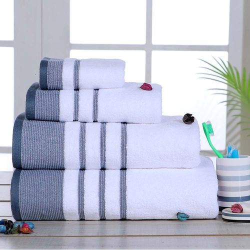 Lets Dry Reinheart Border Face Towel 33X33 Cm - Nautical Navy 