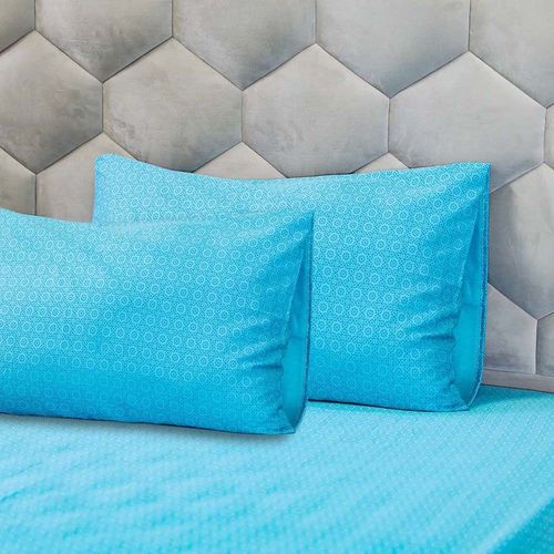Casablanca 3 -Pcs Queen Fitted Sheet Set 160x200 Cm Solid Blue