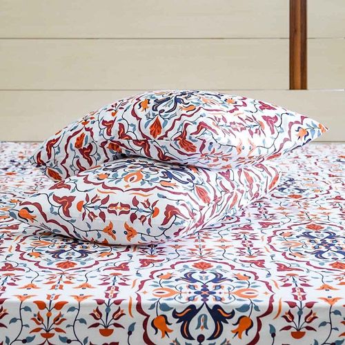 Albany Baroque King 3- Pcs Fitted Sheet Set 180x200 Cm Red