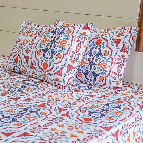 Albany Baroque King 3- Pcs Fitted Sheet Set 180x200 Cm Red