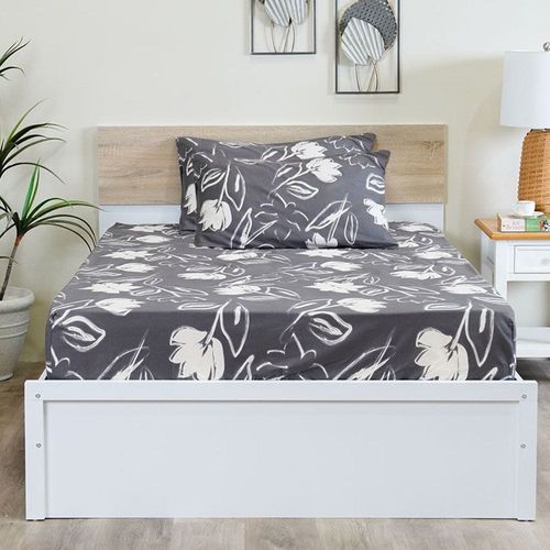 Albany Florence Queen 3- Pcs Fitted Sheet Set 160x200 Cm Dark Grey