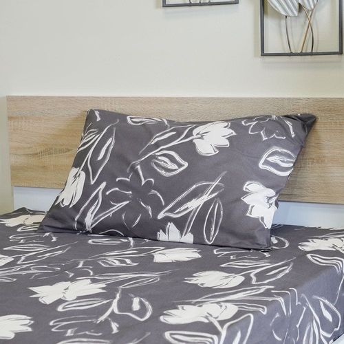Albany Florence Queen 3- Pcs Fitted Sheet Set 160x200 Cm Dark Grey
