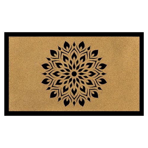 Eco Slim Coir Doormat Rangoli 75x45 Cm Black