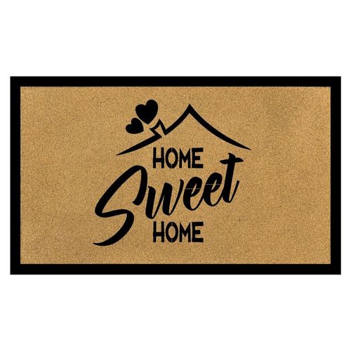 Eco Slim Coir Doormat Home Sweet home 75x45 Cm Black