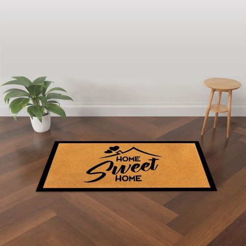 Eco Slim Coir Doormat Home Sweet home 75x45 Cm Black