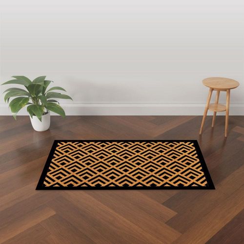 Eco Slim Coir Doormat Diamond Design 75x45 Cm Black