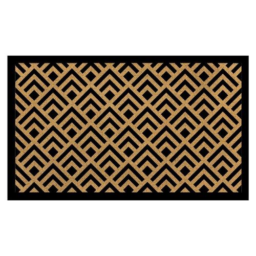 Eco Slim Coir Doormat Diamond Design 75x45 Cm Black