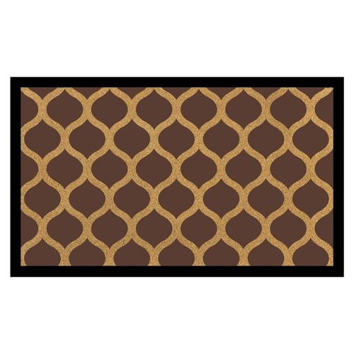 Eco Slim Coir Doormat Trellis Design 75x45 Cm Brown