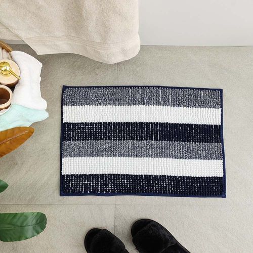 AW23 Yarn Dyed Multi Stripe Bath Mat 40x60 Cm Dark Blue