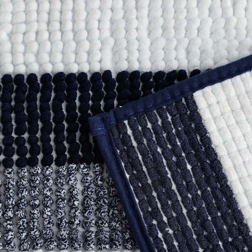 AW23 Yarn Dyed Multi Stripe Bath Mat 40x60 Cm Dark Blue