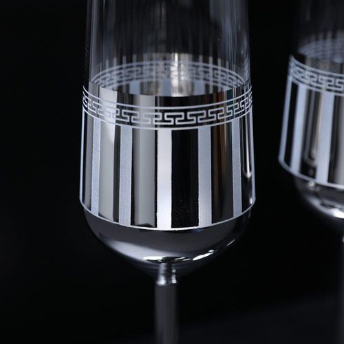 Allegra 6-Piece Premium Champange Glass Set Silver 195 ml