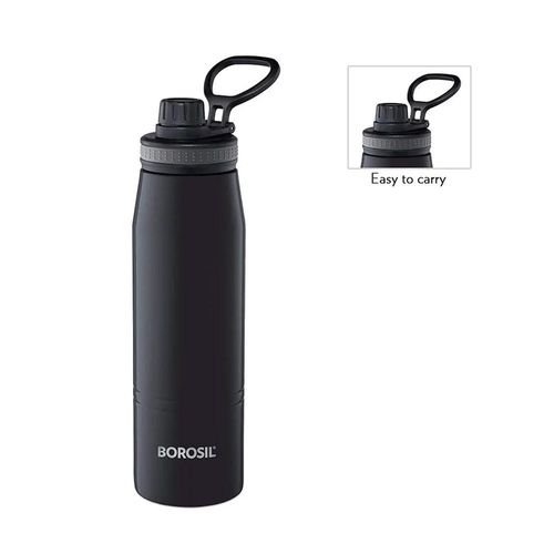Borosil Vacuum Gosport Bottle Black 900ml 