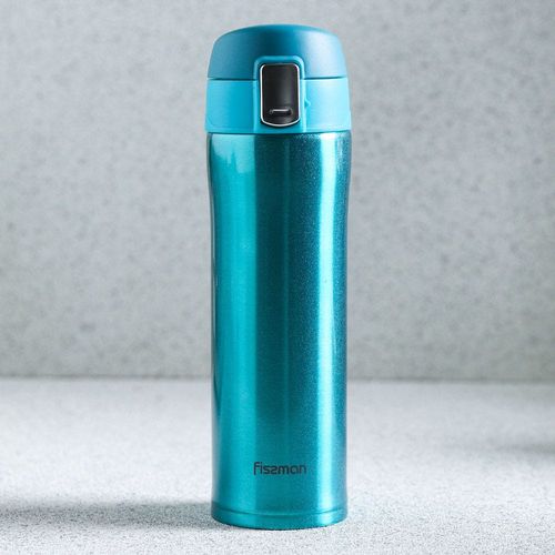 Fissman Stainless Steel Double Wall Vacuum Travel Mug Blue 450ml