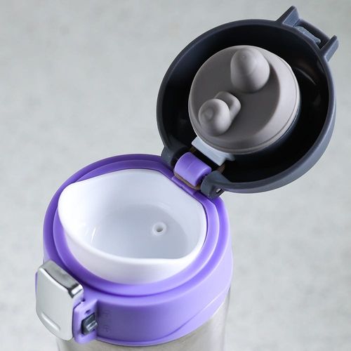 Fissman Double Wall Vacuum Water Bottle Silver/Purple/Black 420ml