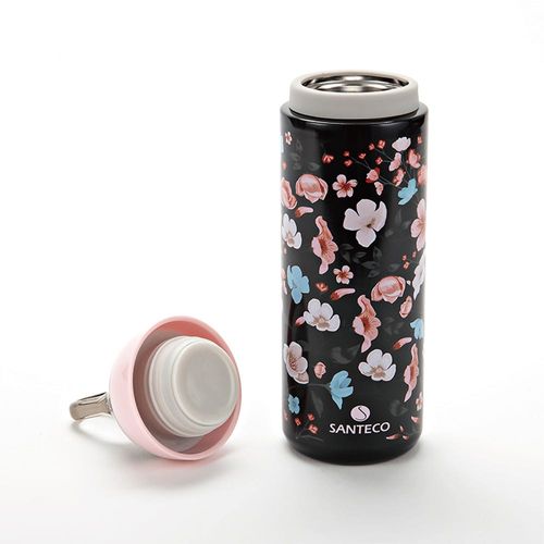 Santeco Yoga Stainless Steel Vacuum Bottle Black 500 Ml