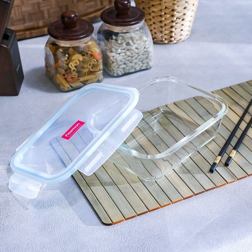 Fissman Rectangle Glass Food Container With PP Lid 1520Ml