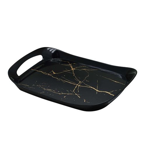 Rk Comfort Mela Mlne Tray Extra Large Black Static Gold 18" X 11"