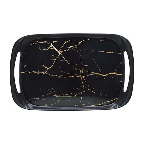 Rk Comfort Mela Mlne Tray Extra Large Black Static Gold 18" X 11"
