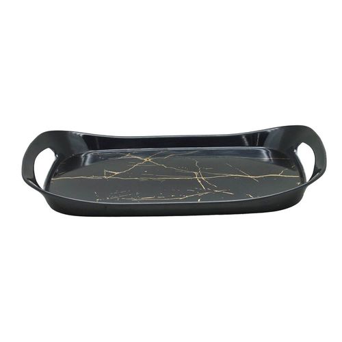 Rk Comfort Mela Mlne Tray Large Black Static Gold 16.25" X 10.25"