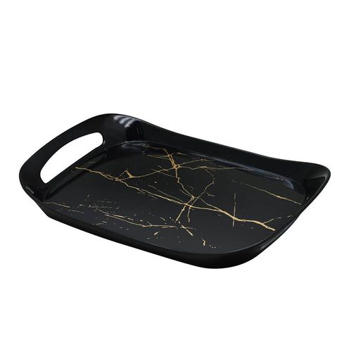 Rk Comfort Mela Mlne Tray Large Black Static Gold 16.25" X 10.25"