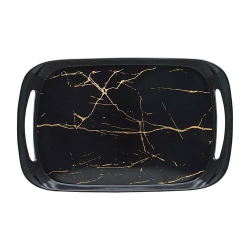 Rk Comfort Mela Mlne Tray Large Black Static Gold 16.25" X 10.25"