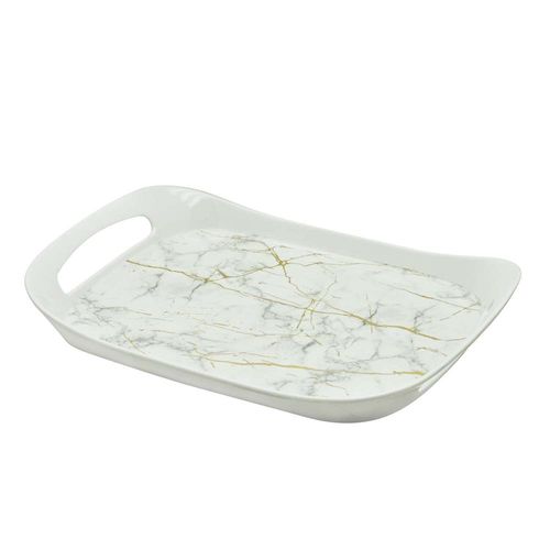 Rk Comfort Mela Mlne Tray Extra Large White Static Gold 18" X 11"