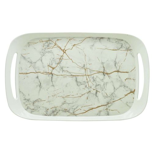 Rk Comfort Mela Mlne Tray Extra Large White Static Gold 18" X 11"