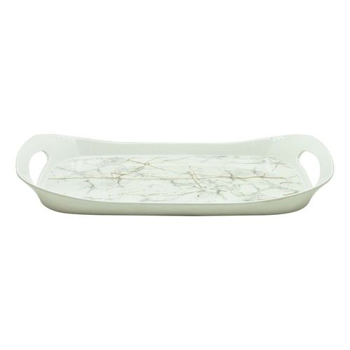 Rk Comfort Mela Mlne Tray Extra Large White Static Gold 18" X 11"