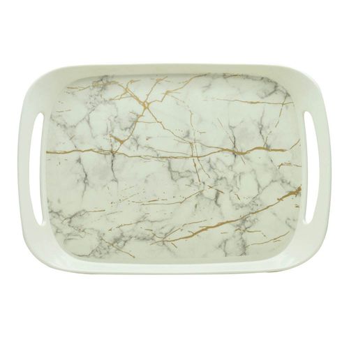 Rk Comfort Mela Mlne Tray Medium White Static Gold 14" X 9.6"