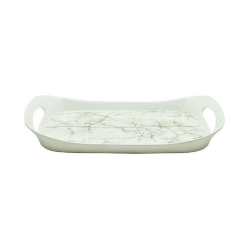 Rk Comfort Mela Mlne Tray Medium White Static Gold 14" X 9.6"