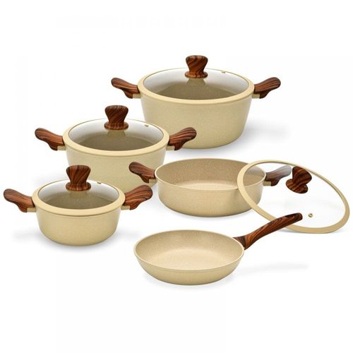 Fissman Radiant 9-Pc Cookware Set - Cream 